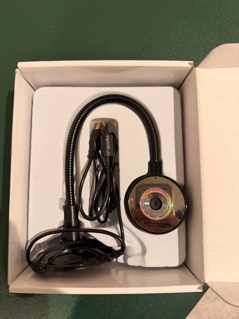 USB Flexible Neck Desktop Webcam Standing Gooseneck Camera Open Box